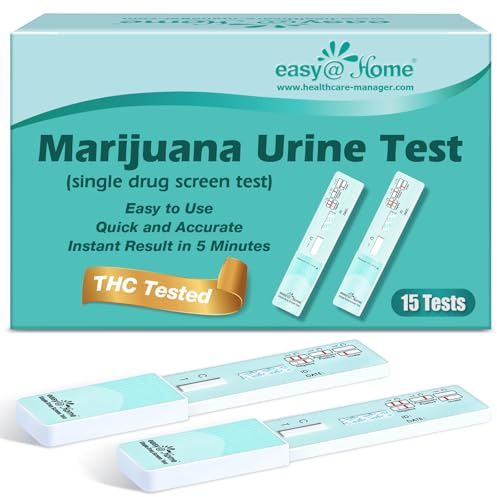 Easy@Home Marijuana Urine Drug Test Kit [15 Pack] - THC Tests for Home Use - Weed Detox Testing Kits with 50ng/ml Cutoff Level #EDTH-114