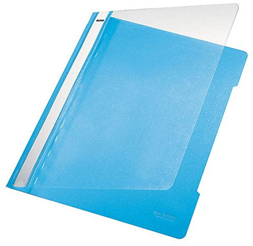 Leitz 4191 Heftmappe für Dokumente, PVC, Standard, mit transparentem Deckel hellblau
