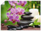 ARTLAND Wanddeko Poster & Kunstdrucke Wandposter 80x60 cm Asien Wellness Zen Spa Steine Blumen Blüten Entspannung Pink T5OM