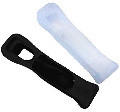 FONCBIEN Mandos a Distancia para Wii , Mando a Distancia De Repuesto con Funda De Silicona y Correa para La Muñeca para Nintendo Wii y Wii U (Black)