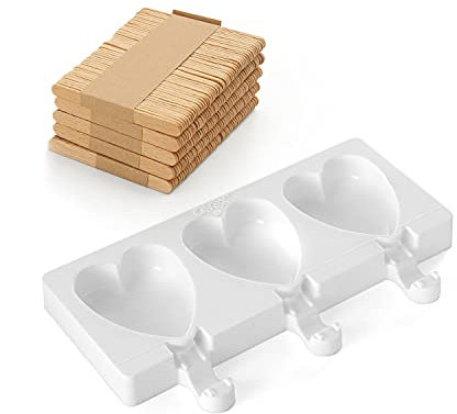 Silikomart GEL03M MINI HEART-IC Silikonform 67X55 H 18 MM, Weiß
