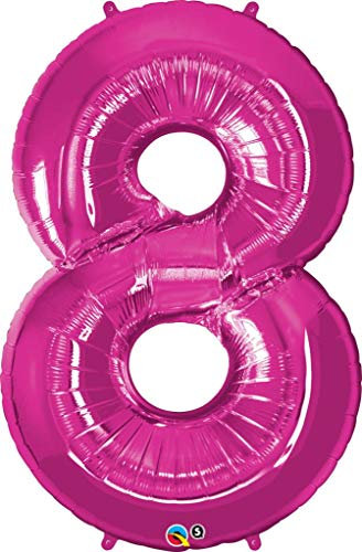 Grabo XXL Riesen Zahlen Folienballon 102 cm (40) Farbauswahl – Perfekte Deko für Geburtstage, Jubiläen & Feiern – Happy Birthday Party-Highlight - für Helium und Luft! Wiederverwendbar! (Pink, 8)