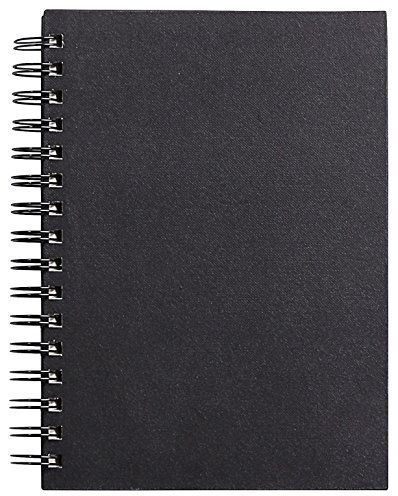 Clairefontaine – Ref. 34256C – Goldline Drahtgebundener Block (64 weiße Blätter) – A5-Format, 140 g/m² Papier, Hochformat – schwarzer Einband – geeignet für Trockentechniken