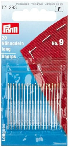 Prym Sewing Needles, Legierter Stahl, Silber, No.9, 34 x 0,6 mm, 20 Stück