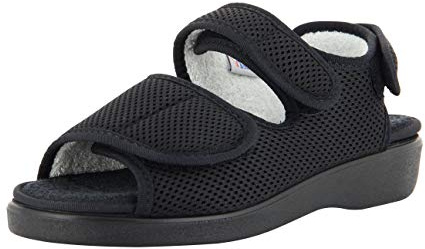 VAROMED Genf Gesundheitssandalen Schwarz I Gr. 36 I Orthopädische Schuhe Damen & Herren I Schuhe für geschwollene Füße I Sandalen mit Wechselfußbett I Made in Germany