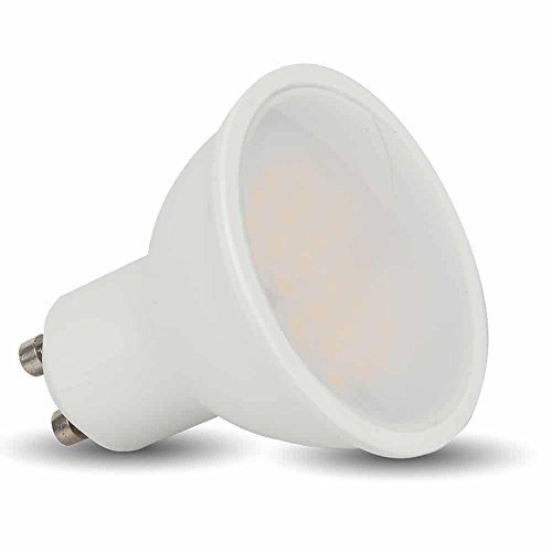 V-TAC GU10 LED-Glühbirnen, 5 W, Strahler, entsprechen 35-W-Halogenleuchten, 320 Lumen, MR16, 6000 K, Weiß, nicht dimmbar, 110° Abstrahlwinkel, Einbauleuchten, energiesparend, 10 Stück,