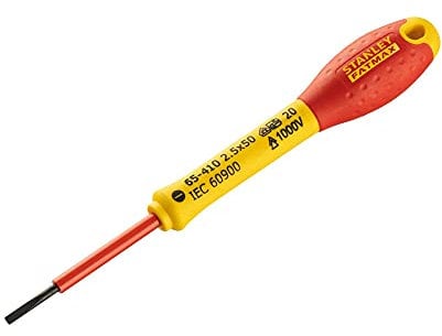 STANLEY 0-65-410 - Destornillador aislado vde 1000v FatMax plana 2,5 x 50 mm