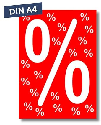 Pokornys – 10x DIN A4 Werbeplakat%” als Kundenstopper für diverse Ladengeschäfte I Werbeschild/Aufsteller für Aktionsartikel & reduzierte Ware I Rabatt Plakat in Rot/Weiß