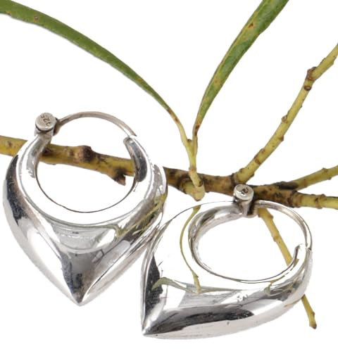 Breite indische Silbercreolen Creolen, Boho Ohhringe - 2,5*2 cm