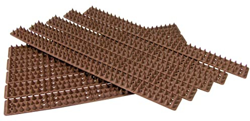 Amtech 10pc Security Spikes Brown, Weatherproof Plastic with Pre-Drilled Holes, Ideal for Fences, Walls and Window Sills