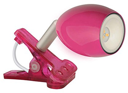 Jedi Lighting Warmton-LED, Clip-Light/Klemmleuchte Araled dreh- und schwenkbar. Mit 230V Netzzuleitung. Pink. 100 lm.