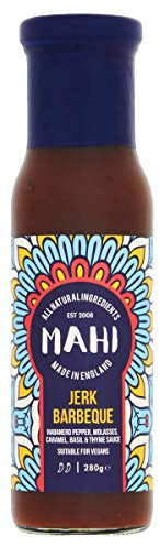 MAHI Jerk Sauce barbecue – Chaleur douce moyenne, parfaite pour les barbecues et tous les jours, sauce végétalienne sans gluten (GF), 280 g