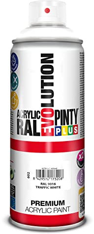 Pintyplus Evolution - Pintura spray acril, Blanco 9016/602, 400 ml