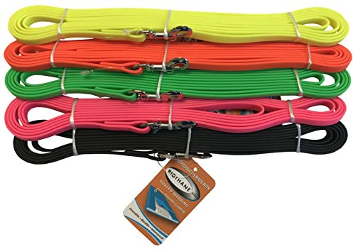 BioThane® Schleppleine genäht, 3m/9mm, mit Handschlaufe, Neongelb