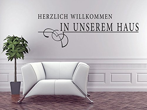 Klebeheld® Wandtattoo Herzlich Willkommen in unserem Haus
