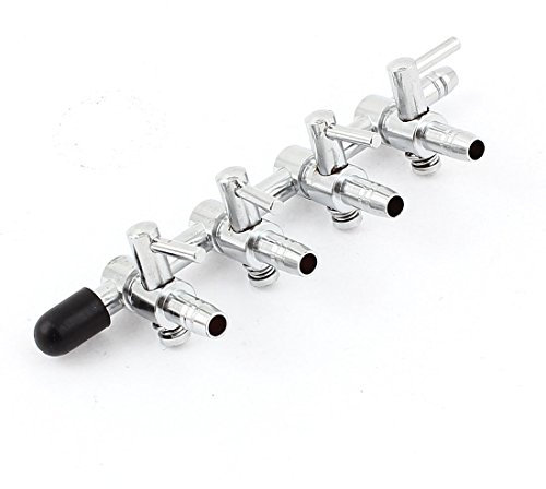 sourcing map Aquarium 4-Way Inline Air Flow Pump Tubing Lever Control Valve