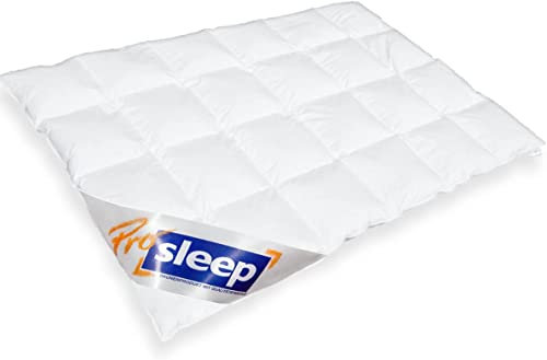 HANSKRUCHEN® Pro Sleep Daunendecke 155x200 cm - Extra warm / Winter - Made in Germany Kassettendecke aus 100% Baumwolle - Allergiker geeignet