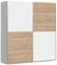 FORTE WINNER Schrank 170, Kleiderschrank, Schwebetürenschrank Modern Schlafzimmer 2-türig Einlegeböden Kleiderstange, Weiß / Holzdekor: Sonoma Eiche, 170 cm breit x 190.5 cm hoch x 61 cm tief