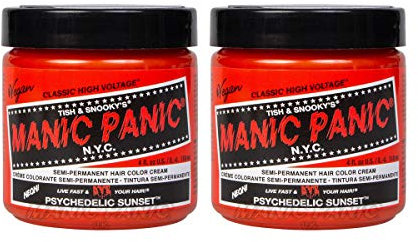 Manic Panic Psychedelic Sunset Classic Creme, Vegan, Cruelty Free, Orange Semi Permanent Hair Dye 2 x 118ml