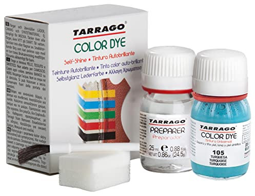 Tarrago Lederfarbe Color + Preparer für Naturleder, Synthetik und Textil | Lederfärbemittel 25 ml | Farbstoff für Schuhe