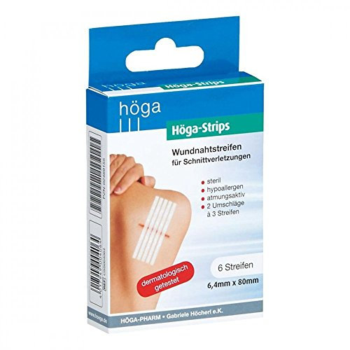 WUNDNAHTSTREIFEN Höga-Strips 6,4x80 mm 2X3 St