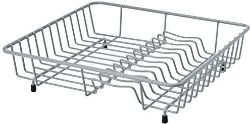 Delfinware 2034 GRY Dish Drainer, Metal, Grey, 37 x 33 x 10 cm
