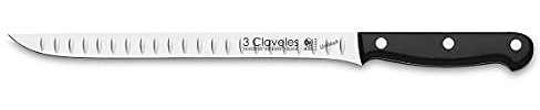 3Claveles Uniblock - Cuchillo alveolado jamonero de 24 cm, 9,5 pulgadas