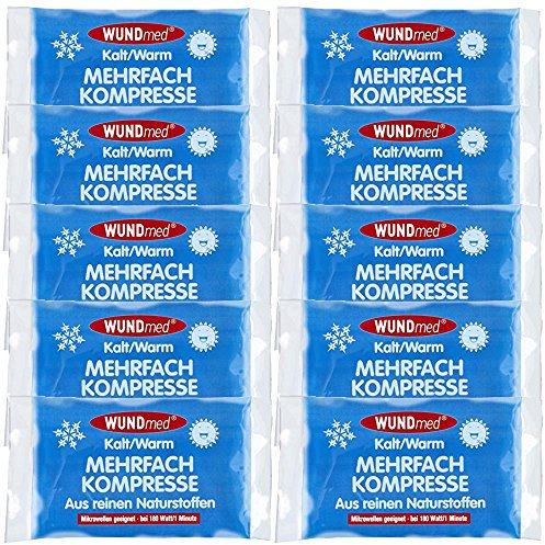 Wundmed wiederverwendbare Kalt-/Warmkompressen, 10 Stück, 8,5 x 13 cm, Thermische Kompress, Thermokompressen, Thermal Compress, Weiß, Modern, Packung