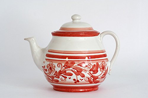 CEAR ceramiche - Teiera in Ceramica di Caltagirone, Realizzata e Decorata a Mano con Colori e Decorazioni Natalizi