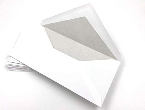 100 Leinen-Briefhüllen mit hellem Seidenfutter in DIN lang = 220 x 110 mm, Leinenpapier-Kuverts