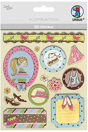 Ursus 564200112 - 3D Sticker Everyday, bestehend aus mehreren Ebenen, hochwertige Materialien, selbstklebend, ideal zum Verzieren von Grußkarten, Scrapbooking und für andere Bastelarbeiten