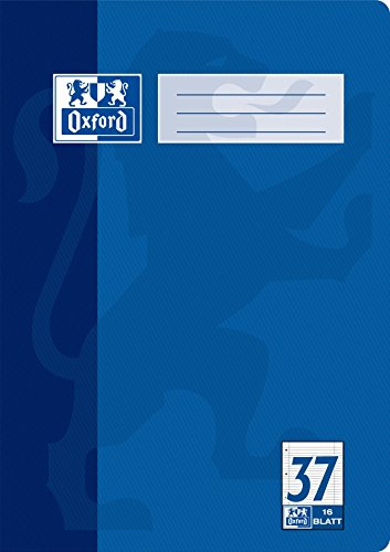 Oxford Schulheft A4, 16 Blatt, Lineatur 37, liniert, gelocht, 15 Stück