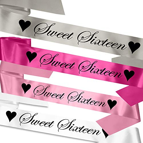 My Pretty Little Gifts Sweet Sixteen Birthday Sash: 16th Party - 14 Customizable Colours