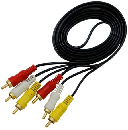 Oypla 1.5m Triple 3 Phono 3RCA to 3RCA AV Audio Video Gold Cable Lead
