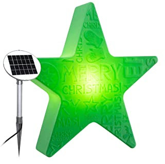8 seasons design Shining Star Merry Christmas Ø 60 cm grün (Solar) Indoor & Outdoor