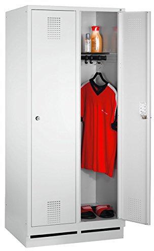 C und P Umkleideschrank mit 2 Abteil Spind Spint Schließfachschrank Abteilbreite: 30 cm
