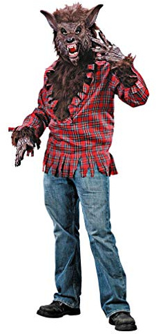 Horror-Shop Braunes Werwolf Kostüm mit Maske