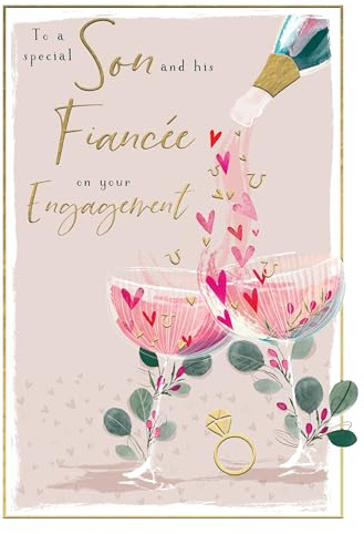 Special Son and His Fiancee on Your Engagement Congratulations Card