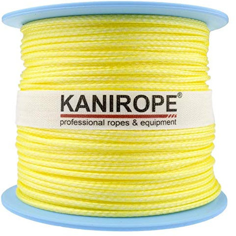 Kanirope® Dyneema Seil PRO 1mm 100m Gelb 12-fach geflochten SK78 verstreckt beschichtet