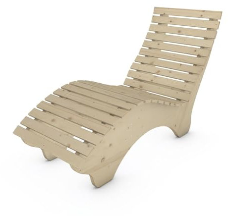 TUGA - Holztech Gartenliege Relaxliege Himmelsliege Ruhe-Vroni (Fichte) 2-teilig stehend Breite 70cm Waldsofa