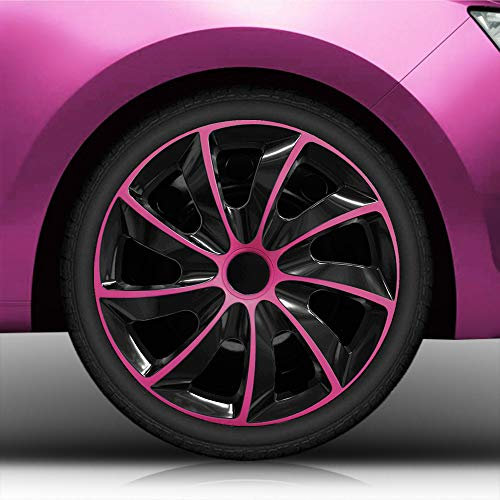13 13 Zoll Radkappen 02/RK Schwarz-Pink Radblenden (Farbe und Größe wählbar!)