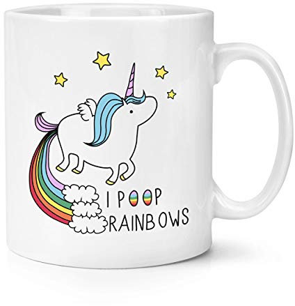 Unicorn I Poop Rainbows 10oz Mug Cup - Funny Novelty Magical Fantasy