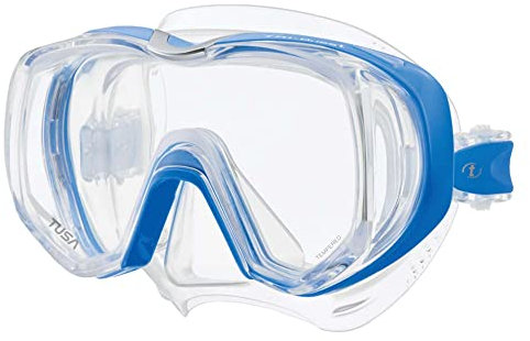 Taucherbrille Tusa Tri-Quest Freedom - tauchmaske schnorchelmaske erwachsene silikon - Blau transparent