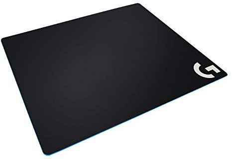 Logitech G640 Cloth Gaming Mouse Pad, 460 x 400mm, Thickness 3mm, Moderate surface friction, Consistent surface texture, Stable, comfortable rubber base, Rollable - Black