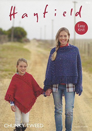 Sirdar/Hayfield Chunky Tweed 100 g Strickmuster – 7812 Poncho