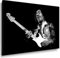fotoleinwand24 Jimi Hendrix Bild auf Leinwand 100x70cm - Poster, Leinwandbild, Wandmontage, Heimbüro, Retro, Schwarz