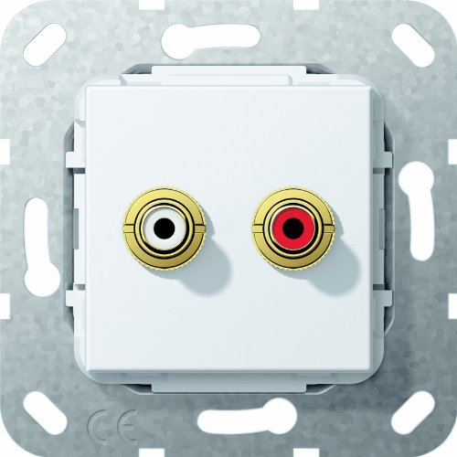 Gira 5632 03 Einsatz Cinch Audio 563203 Lötanschluss reinweiss