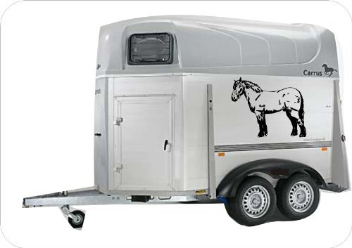 blattwerk-design KFZ Aufkleber Tiermotive- Pferde-Kaltblüter vollansicht M090 Silber