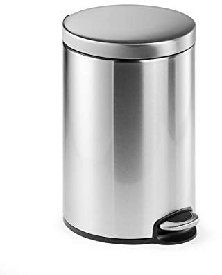 Durable Treteimer Edelstahl rund 12, mit Absenkautomatik und herausnehmbaren Inneneimer 12 L, 1 Stück, 340123