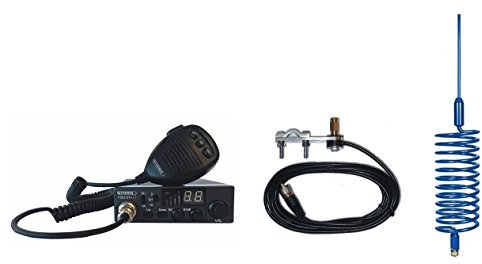 CB Radio & Antenna Kit - Moonraker Minor II Plus 80ch 12v/24v CB Radio + Blue Tornado Antenna + Mirror Mount (CB Kit)